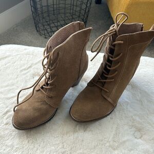 Coconut Tan Lace Up Boot Shoes
